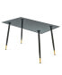 Elegant Grey Glass Coffee Table with Durable Metal Legs