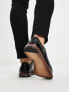 ASOS DESIGN brogue shoes in black faux leather