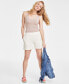 Фото #4 товара Women's High-Rise Pull-On Chino Shorts, Created for Macy's
