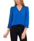 ფოტო #1 პროდუქტის Women's Ruffled Button Front 3/4-Sleeve Blouse