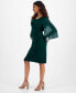 Фото #4 товара Petite Cowlneck Cape-Sleeve Sheath Dress