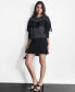 ფოტო #5 პროდუქტის Women's Embellished-Fringe Long-Sleeve Crewneck Top