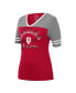 ფოტო #3 პროდუქტის Women's Crimson, Heathered Gray Indiana Hoosiers There You Are V-Neck T-shirt