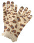 Фото #1 товара Forte Cashmere Fashion Leopard Bow Cashmere Gloves Women's Brown