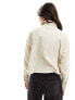 Wrangler boxy cord overshirt in cream M - фото #7