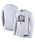 Фото #4 товара Men's White Brooklyn Nets 2022/23 Legend On-Court Practice Performance Long Sleeve T-shirt