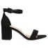 CL by Laundry Jolly Rhinestone Block Heels Womens Black Casual Sandals IJVC3SSS