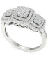 ფოტო #5 პროდუქტის Diamond Triple Halo Cluster Ring (1/2 ct. t.w.) in 10k White Gold