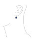 ფოტო #2 პროდუქტის 7CT Style Halo Simulated Blue Sapphire Cubic Zirconia AAA CZ Fashion Dangle Drop Teardrop Earrings For Women Prom Bridesmaid Wedding Rhodium Plated