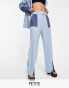 4th & Reckless Petite tailored trouser co ord in colour block blue