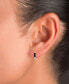 ფოტო #2 პროდუქტის Black Spinel Wide Width Small Huggie Hoop Earrings (1/2 ct. t.w.) in Sterling Silver, 0.55"