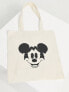 ASOS DESIGN Punk Mickey license graphic shopper tote bag in natural