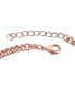 Sterling Silver 18K Rose Gold Plated with Ruby Heart & Cubic Zirconia Bracelet