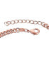 ფოტო #2 პროდუქტის Sterling Silver 18K Rose Gold Plated with Ruby Heart & Cubic Zirconia Bracelet