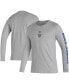 Фото #1 товара Men's Heather Gray Boca Juniors Team Crest Long Sleeve T-shirt