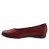 Trotters Darcey T1904-601 Womens Red Narrow Leather Ballet Flats Shoes 7.5