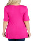 ფოტო #2 პროდუქტის Women's Elbow Sleeve Swing Tunic Top