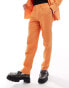 Фото #5 товара Viggo suit trousers in bright orange waffle