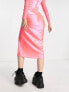 Фото #7 товара COLLUSION satin slip maxi skirt co ord in pink