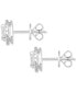 ფოტო #4 პროდუქტის EFFY® Diamond Round Cluster Halo Stud Earrings (1 ct. t.w.) in 14k White Gold