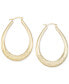 ფოტო #1 პროდუქტის Large Patterned Teardrop Shape Hoop Earrings in 14k Gold Vermeil