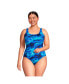 Фото #18 товара Plus Size Chlorine Resistant High Leg Soft Cup Tugless Sporty One Piece Swimsuit