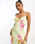 The Frolic bloom floral print asymmetric ruffle maxi dress in multi