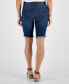 ფოტო #2 პროდუქტის Petite Raw-Edge Denim Bermuda Shorts, Created for Macy's