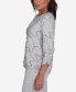 ფოტო #4 პროდუქტის Casual Fridays Women's Diagonal Textured Crew Neck Top