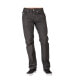 ფოტო #1 პროდუქტის Men's Relaxed Straight Leg Premium Denim Jeans Black Coated Throwback Style Zipper Trim Pockets