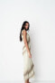 Фото #4 товара Платье из полупрозрачной ткани с принтом и оборками ZARA