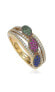 ფოტო #1 პროდუქტის Suzy Levian Sterling Silver Cubic Zirconia Pave 3 Color Ring