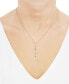 Diamond Cluster Lariat Necklace (1/10 ct. t.w.) in 14k Gold-Plated Sterling Silver, 16" + 2" extender