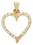 Фото #1 товара Gold heart pendant with clear crystals 249001 00462