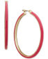 ფოტო #1 პროდუქტის Gold-Tone Medium Color-Coated Hoop Earrings, 1.52"