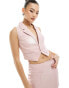 Kaiia tailored waistcoat top co-ord in baby pink