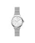 Фото #1 товара Наручные часы Jones New York Женские Бриллиантовые Белый Циферблат Серебряный Тонкий Браслет 28 мм