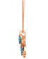 Multi-Gemstone (1-5/8 ct. t.w.) & Vanilla Diamond (1/20 ct. t.w.) Flower Adjustable 20" Pendant Necklace in 14k Rose Gold