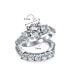 ფოტო #3 პროდუქტის Cubic Zirconia 3CT Brilliant Cut Round Solitaire Three Stone Past Present Future Side Stones CZ Anniversary Engagement Ring Set Band Sterling Silver