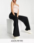 ASOS DESIGN Petite basic wide leg jersey trouser in black 36 - фото #2