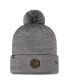 Фото #2 товара Men's Gray Boston Bruins Authentic Pro Home Ice Cuffed Knit Hat with Pom