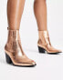 Фото #8 товара Glamorous Wide Fit western ankle boots in bronze exclusive to ASOS