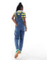 Фото #3 товара Monki denim dungarees in mid blue