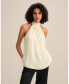 ფოტო #2 პროდუქტის Women's Silk Georgette Halter Neck Top for Women