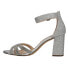 Фото #3 товара Nina Haiden Rhinestone Peep Toe Block Heels Womens Silver Dress Sandals HAIDEN-