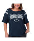 ფოტო #2 პროდუქტის Women's Navy Penn State Nittany Lions Plus Size Linebacker Half-Sleeve T-shirt
