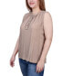 ფოტო #3 პროდუქტის Petite Sleeveless Swiss Dot Blouse Top