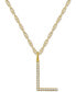 ფოტო #1 პროდუქტის Diamond Initial 18" Pendant Necklace (1/6-1/3 ct. t.w.) in 14k Gold