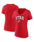 ფოტო #2 პროდუქტის Women's Red Utah Utes Evergreen Campus V-Neck T-shirt