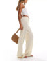 Фото #4 товара ASOS DESIGN beach textured mid rise wide leg trousers in tan